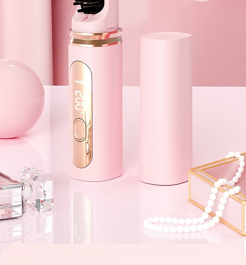 Rechargeable Wireless Hair Straightener & Curler - Gentle on Hair, Portable Styling Tool with USB Charging