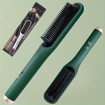 Brosse lissante électrique professionnelle, chauffage rapide, réglages de température, technologie ionique, poignée ergonomique