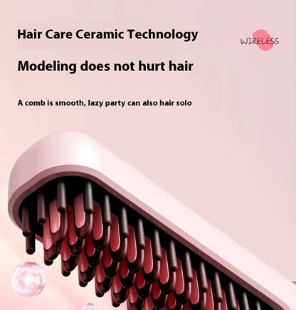 Rechargeable Wireless Hair Straightener & Curler - Gentle on Hair, Portable Styling Tool with USB Charging