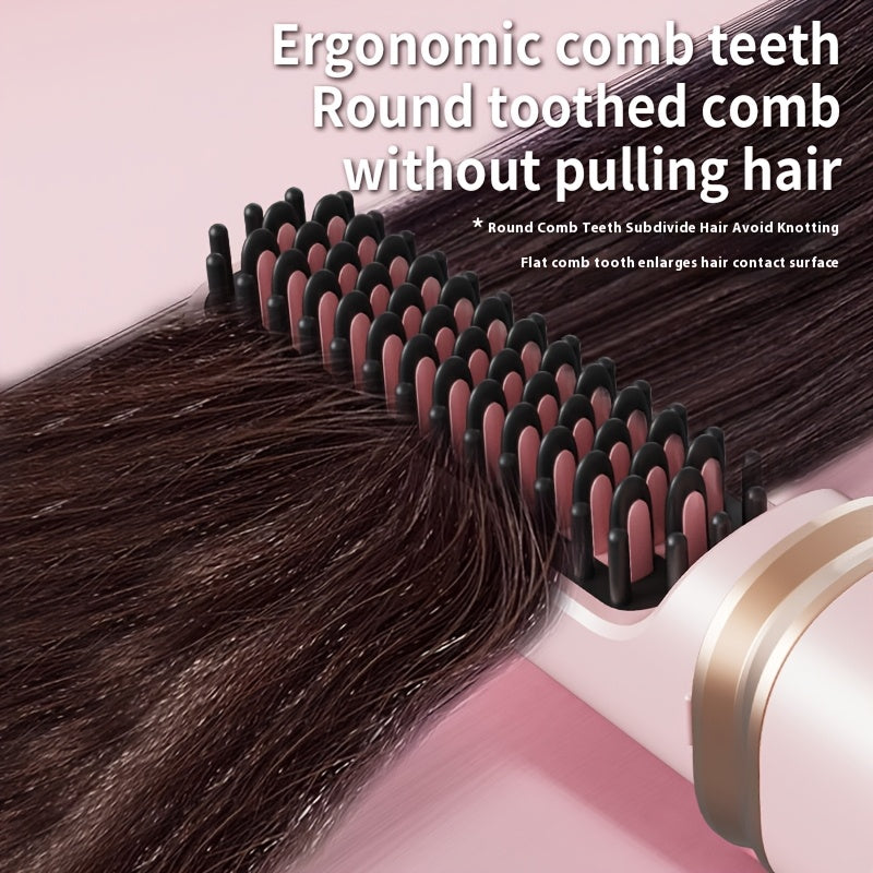 Rechargeable Wireless Hair Straightener & Curler - Gentle on Hair, Portable Styling Tool with USB Charging