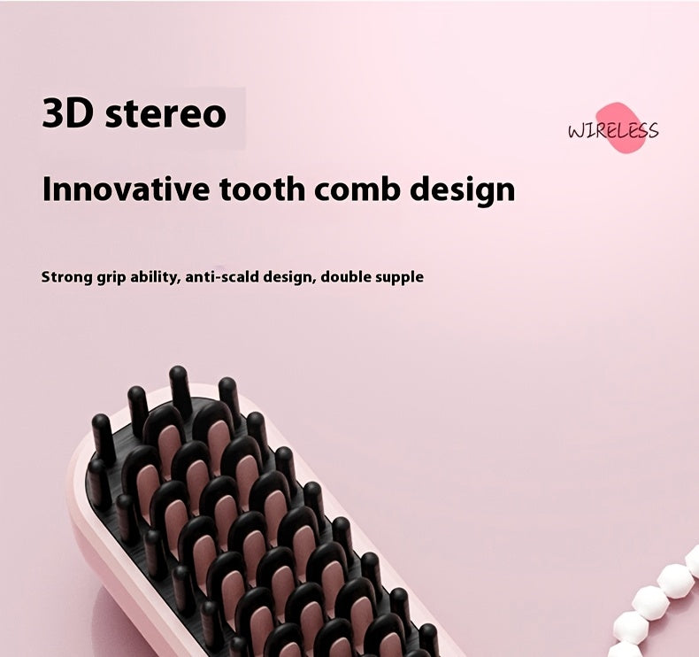 Rechargeable Wireless Hair Straightener & Curler - Gentle on Hair, Portable Styling Tool with USB Charging