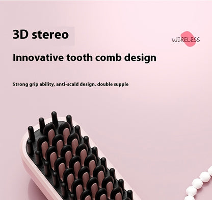 Rechargeable Wireless Hair Straightener & Curler - Gentle on Hair, Portable Styling Tool with USB Charging