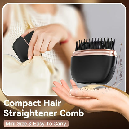 Mini Cordless Hair Straightener Comb for Bangs - Portable, Rechargeable USB, One-Button Operation, Maximum Temperature 200°C/392°F, Ideal for Styling Short Hair, Styling Hair Accessory | Modern Hair Styling | Compact Design