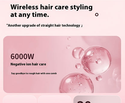 Rechargeable Wireless Hair Straightener & Curler - Gentle on Hair, Portable Styling Tool with USB Charging