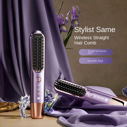 Smart Hair Straightener with Charging, Round Teeth No Damage to Hair, Constant Temperature Styling, Lazy Portable, Natural Volume Face Shaping Essential for Women's Travel