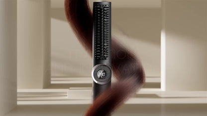 Brosse lissante 2-en-1 avec 15 réglages de chaleur, chauffe en 30s, écran LCD et double voltage, qualité salon