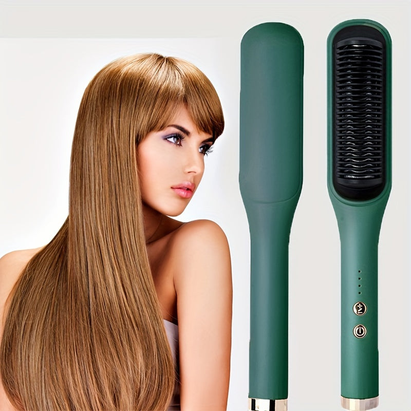 Brosse lissante électrique professionnelle, chauffage rapide, réglages de température, technologie ionique, poignée ergonomique