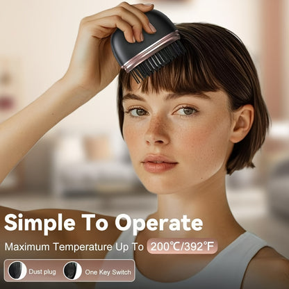 Mini Cordless Hair Straightener Comb for Bangs - Portable, Rechargeable USB, One-Button Operation, Maximum Temperature 200°C/392°F, Ideal for Styling Short Hair, Styling Hair Accessory | Modern Hair Styling | Compact Design
