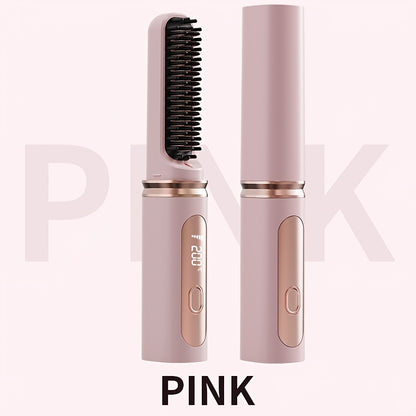 Rechargeable Wireless Hair Straightener & Curler - Gentle on Hair, Portable Styling Tool with USB Charging