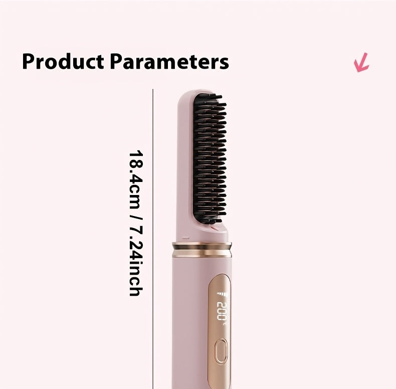 Rechargeable Wireless Hair Straightener & Curler - Gentle on Hair, Portable Styling Tool with USB Charging