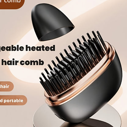 Mini Cordless Hair Straightener Comb for Bangs - Portable, Rechargeable USB, One-Button Operation, Maximum Temperature 200°C/392°F, Ideal for Styling Short Hair, Styling Hair Accessory | Modern Hair Styling | Compact Design