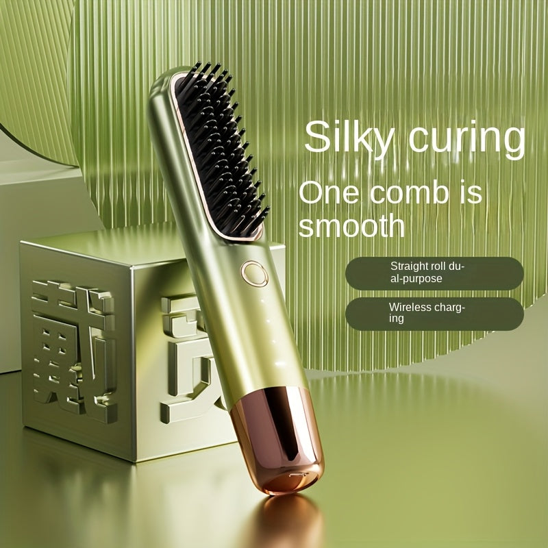 Smart Hair Straightener with Charging, Round Teeth No Damage to Hair, Constant Temperature Styling, Lazy Portable, Natural Volume Face Shaping Essential for Women's Travel