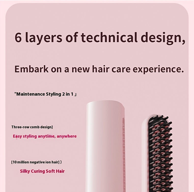 Rechargeable Wireless Hair Straightener & Curler - Gentle on Hair, Portable Styling Tool with USB Charging
