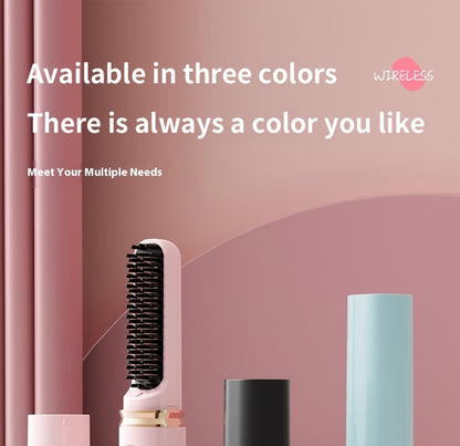 Rechargeable Wireless Hair Straightener & Curler - Gentle on Hair, Portable Styling Tool with USB Charging