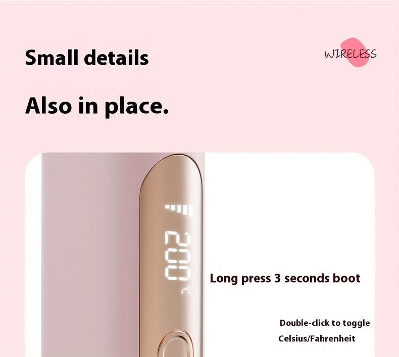 Rechargeable Wireless Hair Straightener & Curler - Gentle on Hair, Portable Styling Tool with USB Charging
