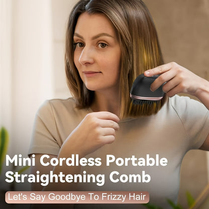 Mini Cordless Hair Straightener Comb for Bangs - Portable, Rechargeable USB, One-Button Operation, Maximum Temperature 200°C/392°F, Ideal for Styling Short Hair, Styling Hair Accessory | Modern Hair Styling | Compact Design