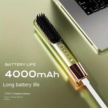 Smart Hair Straightener with Charging, Round Teeth No Damage to Hair, Constant Temperature Styling, Lazy Portable, Natural Volume Face Shaping Essential for Women's Travel