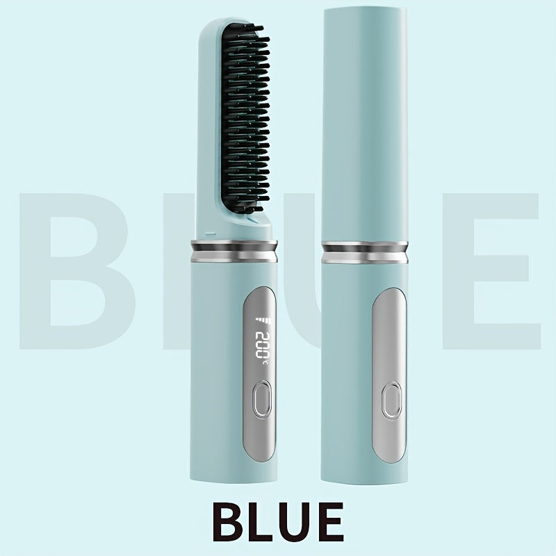 Rechargeable Wireless Hair Straightener & Curler - Gentle on Hair, Portable Styling Tool with USB Charging