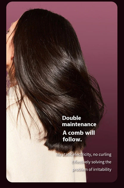 Peigne chauffant lissant/bouclant sans fil, rechargeable, anti-brûlure, avec technologie ionique