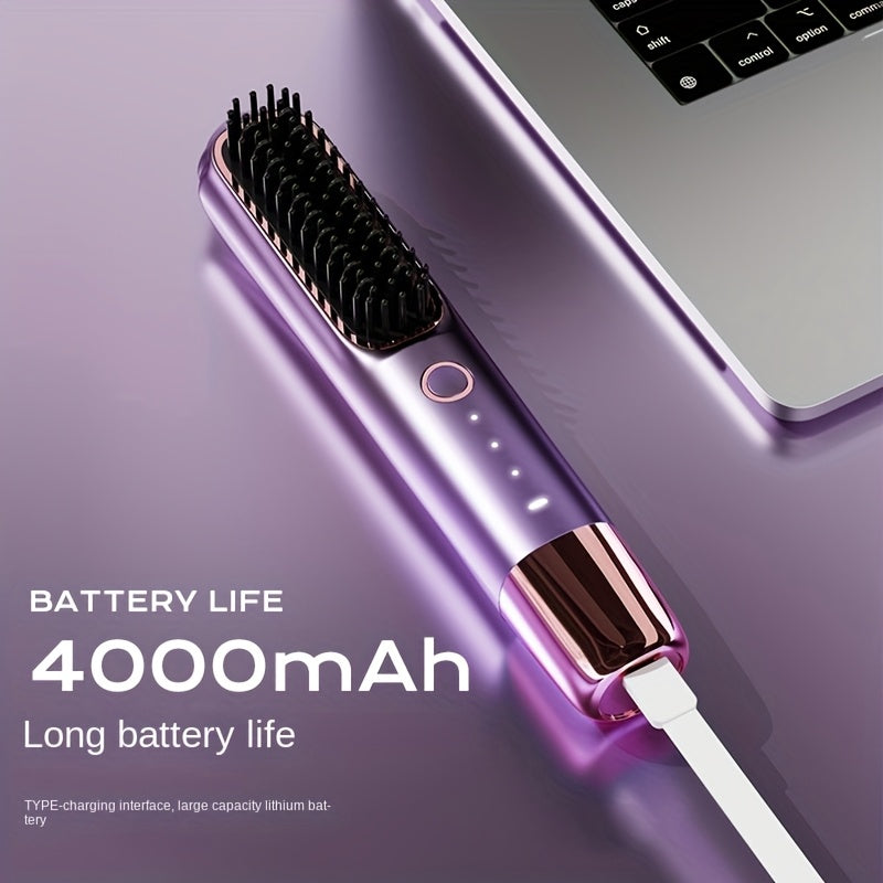 Smart Hair Straightener with Charging, Round Teeth No Damage to Hair, Constant Temperature Styling, Lazy Portable, Natural Volume Face Shaping Essential for Women's Travel