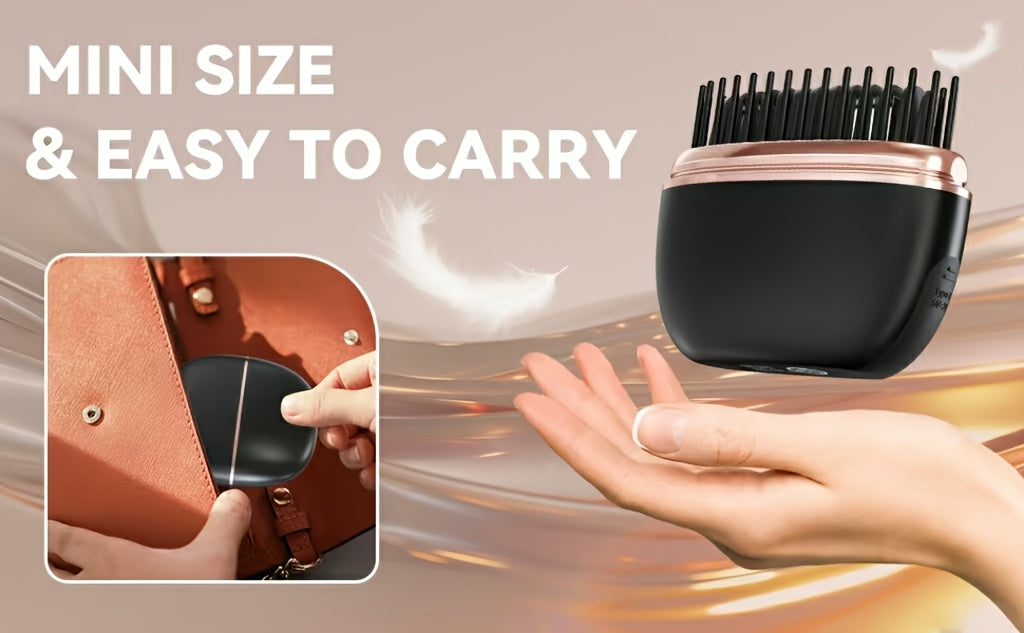 Mini Cordless Hair Straightener Comb for Bangs - Portable, Rechargeable USB, One-Button Operation, Maximum Temperature 200°C/392°F, Ideal for Styling Short Hair, Styling Hair Accessory | Modern Hair Styling | Compact Design