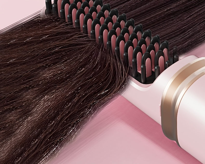 Rechargeable Wireless Hair Straightener & Curler - Gentle on Hair, Portable Styling Tool with USB Charging