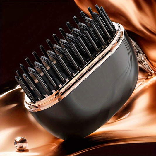 Compact Wireless Straightening Comb - Portable USB Charging Travel Essential, 3-Temperature Control, Copper Heating Plates for Smooth Styling, Portable Hair Styler | Fashionable Modern Design | Mini Hair Straightener
