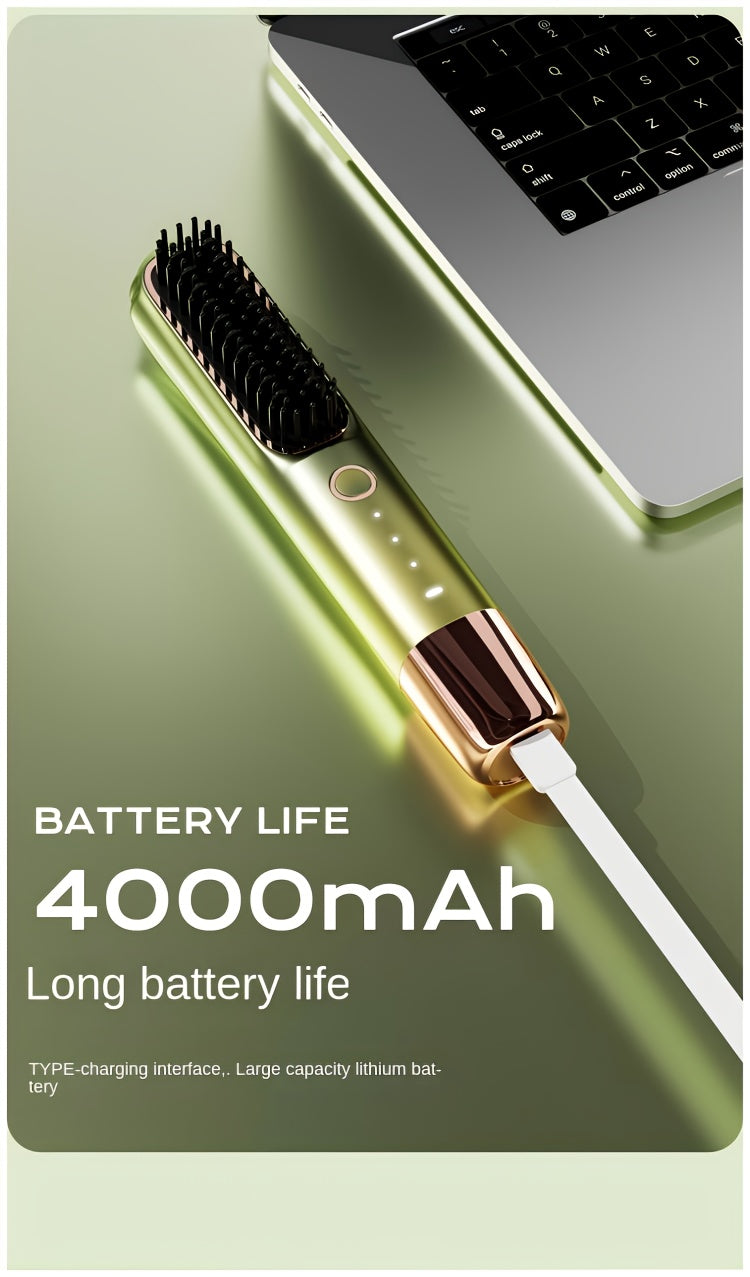 Smart Hair Straightener with Charging, Round Teeth No Damage to Hair, Constant Temperature Styling, Lazy Portable, Natural Volume Face Shaping Essential for Women's Travel