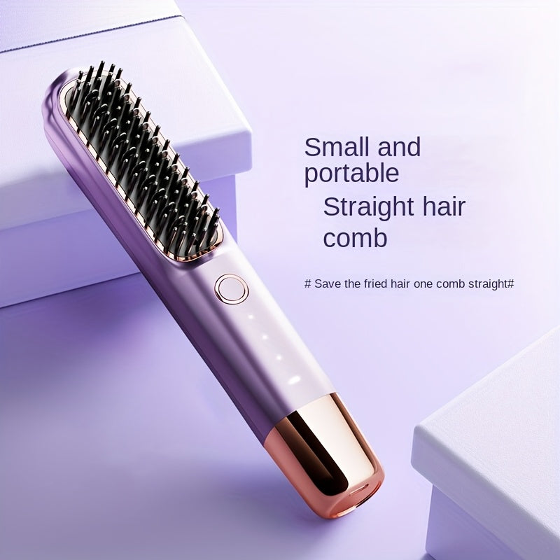 Smart Hair Straightener with Charging, Round Teeth No Damage to Hair, Constant Temperature Styling, Lazy Portable, Natural Volume Face Shaping Essential for Women's Travel