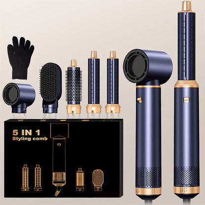 Brosse soufflante 5-en-1 multifonction pour lisser, boucler et coiffer, avec chaleur et air automatique